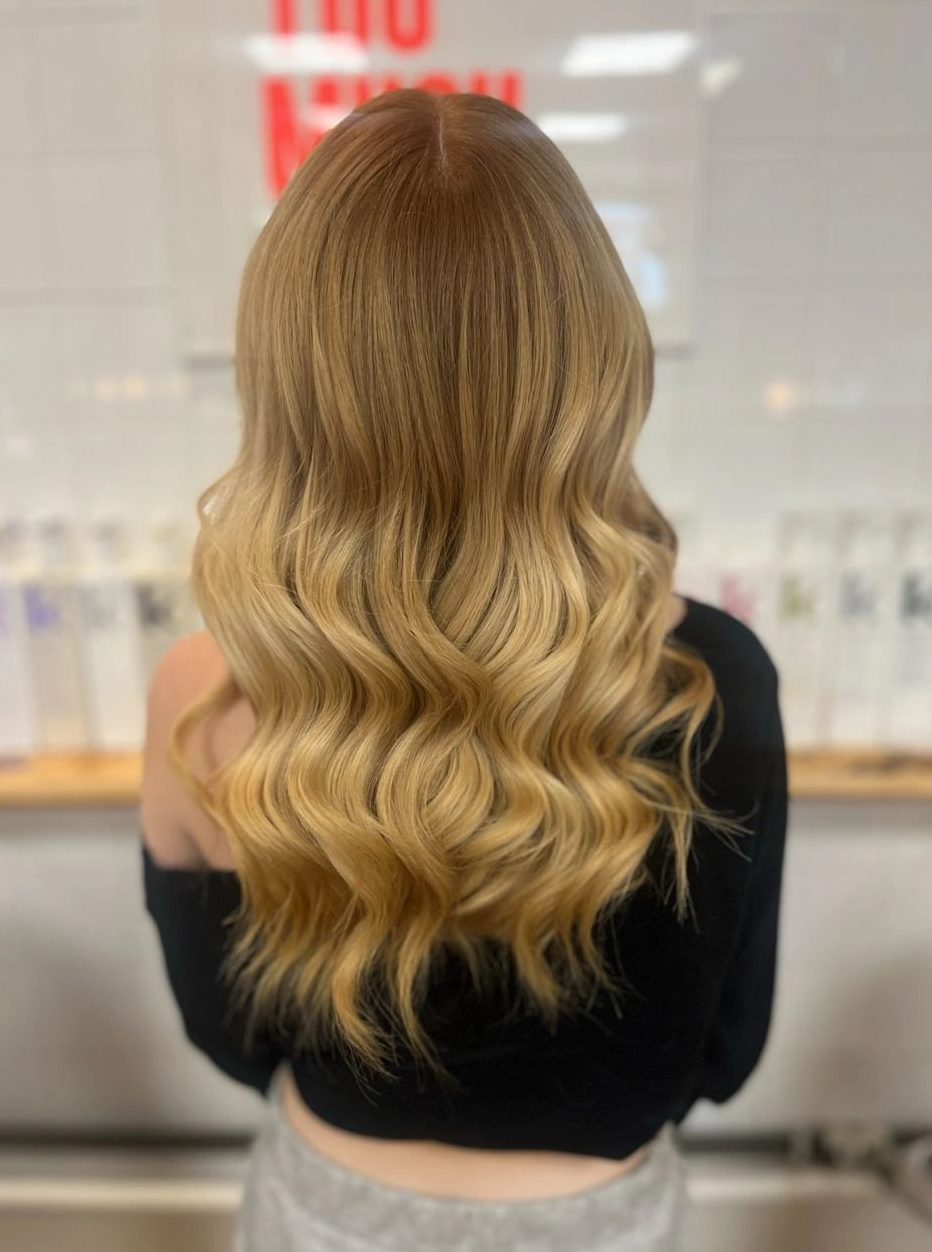 Long golden blonde waves