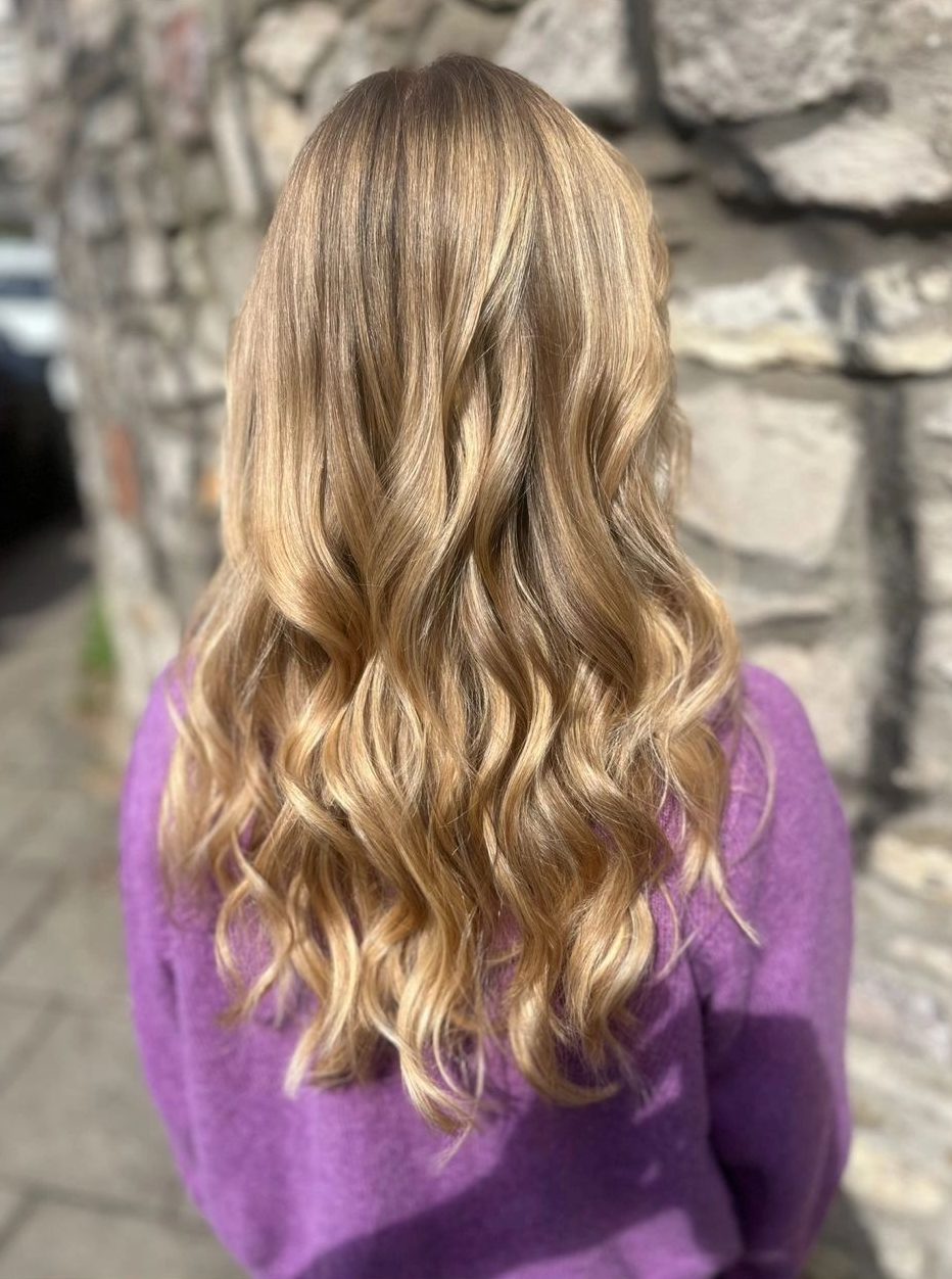 Honey blonde curls with lots of bounce